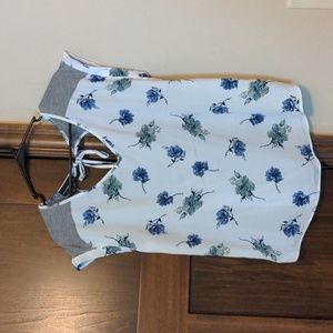 Fortune+Ivy - Cheylee Tie Back Mixed Material Top - Medium